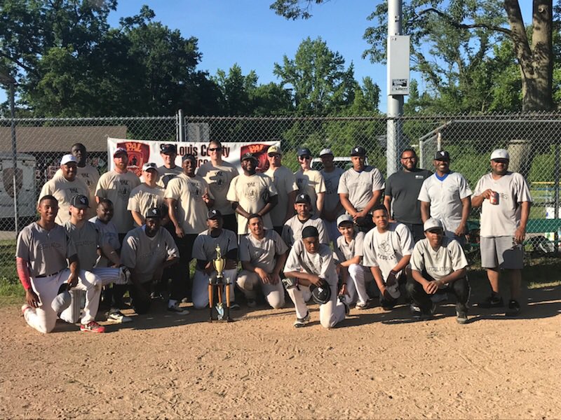 StLouisCoPAL1's tweet photo. Last night, PAL and other county officers played a community softball game against the Ferguson Regulators baseball team. While the officers came out on top, it was a huge win for everyone who came out to enjoy the game, food, music, and togetherness. https://t.co/lpFLR2U5Ds