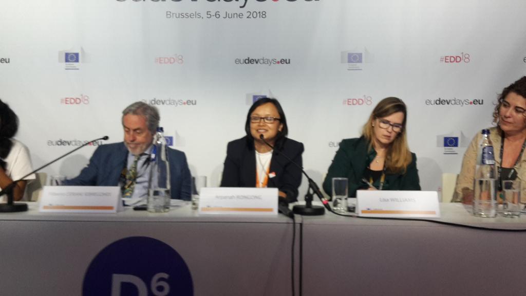 WorldVisionEU's tweet photo. Civil society, UN, EU, etc, we are not going to stay there but children will. We need to invest in children. That's the only way to ensure sustainable development says @arpanahmarian  at #EDD18 
#ItTakesAWorld https://t.co/03cmaNxp1N