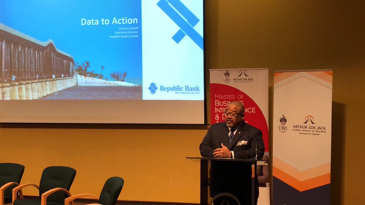 lokjackgsb's tweet photo. Mr. Derwin Howell, Executive Director, @republicbanktt shares his perspective on the need for data analytics and its the undeniable link to creating customer and shareholder value #MBIDA #NewProgammeLaunch https://t.co/2KpgAP0FoT