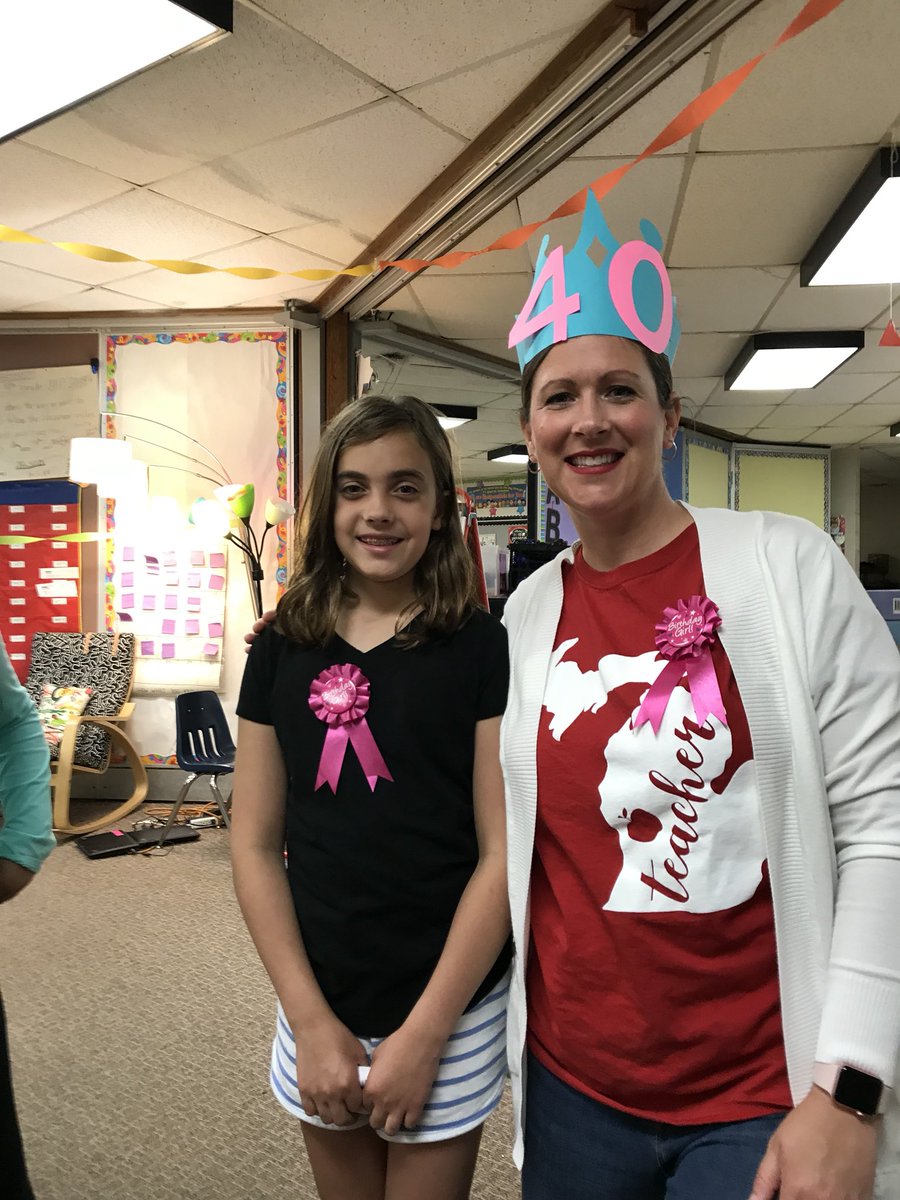 JStuartKurtzEl's tweet photo. Birthday Twins! She’s 10, I’m 40. #WearRedForPublicEd #40 #HappyBirthday @4thGradeStuart https://t.co/MBqxvObd0F