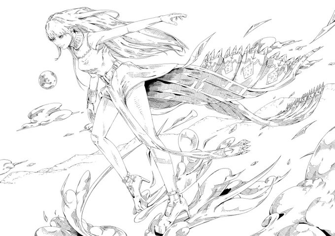 線画が完成しました(`ω')ゞ これから着色、がんばります(・ω・)ゞビシッ 