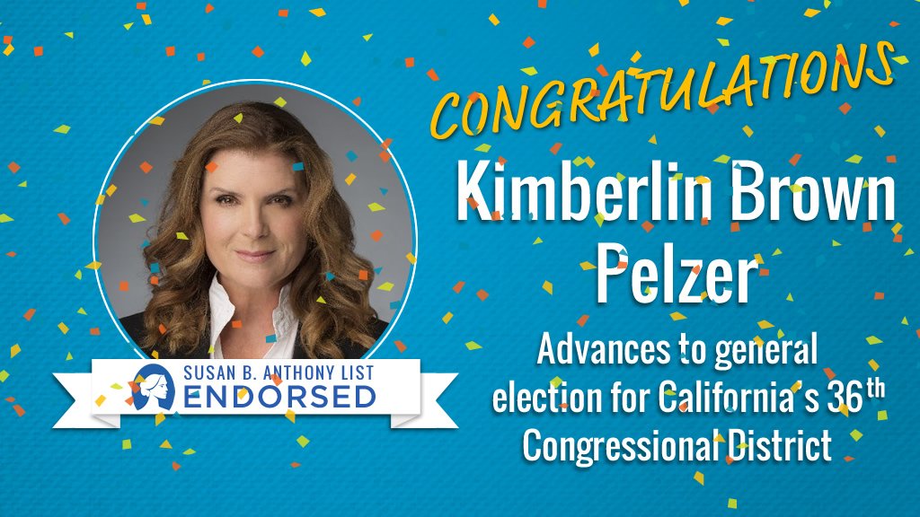 sbaprolife's tweet image. Congratulations to our endorsed candidate @KimberlinBrown who advances to the general election for #CA36!! She's a fearless #ProLife advocate who will not be intimidated by the abortion lobby.

sba-list.org/newsroom/press… #CaliforniaPrimary2018 #CaliforniaPrimary ✅❤️👶🤰
