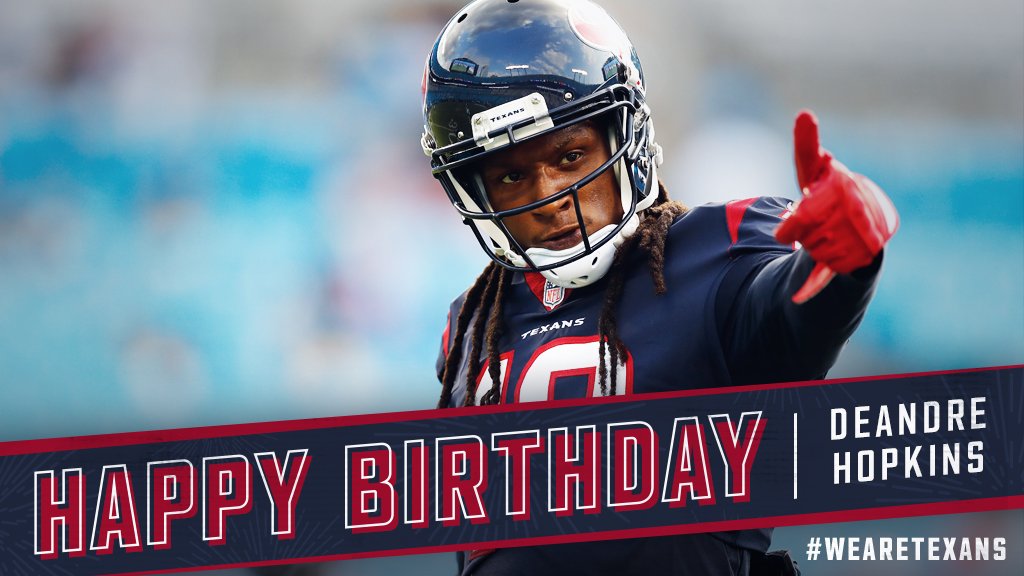 HoustonTexans's tweet photo. RT to help wish @DeAndreHopkins a happy birthday! 🎉🎈 https://t.co/Sofu9DKv7w