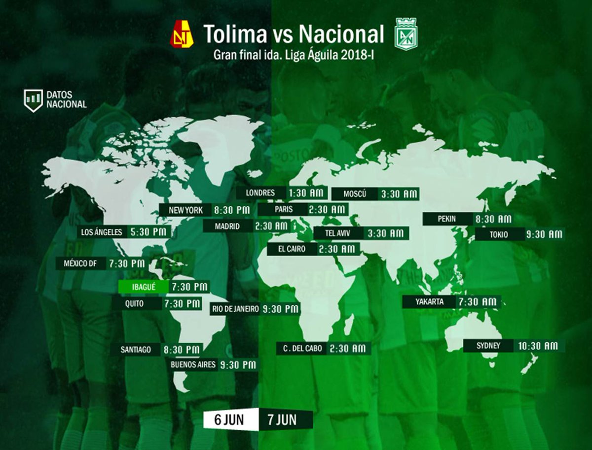 datosnacional's tweet photo. 🌎#MundoVerdolaga.
Hora mundial de la final ida.
#VamosNacional #TodosPorLa17 https://t.co/lbgUII5rfC