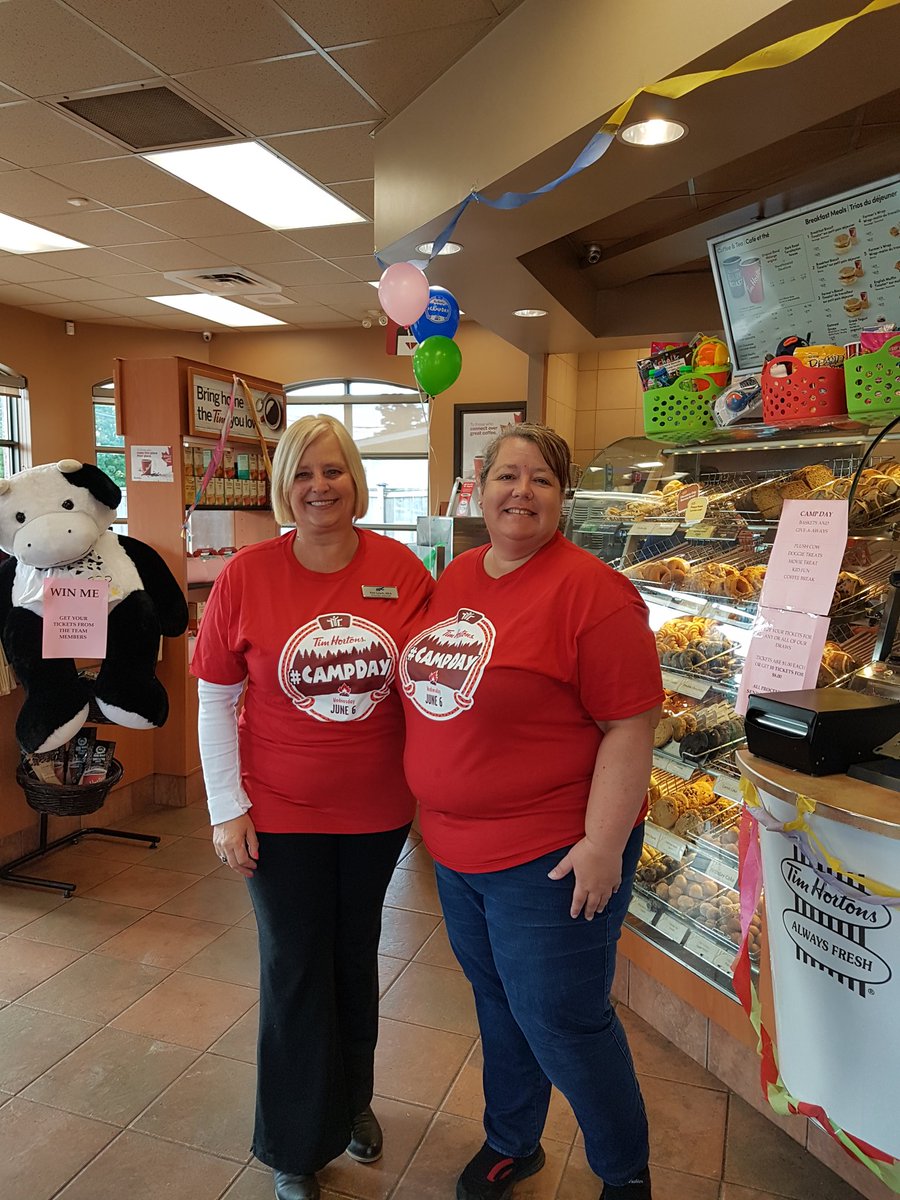 PamLynchMLA's tweet photo. Thank you Julie and staff @TimHortons in Marysville for the warm welcome and letting me be part of your day to raise money to send kids to camp. #nbpoli #kidscamp https://t.co/fzsrqWtEVI
