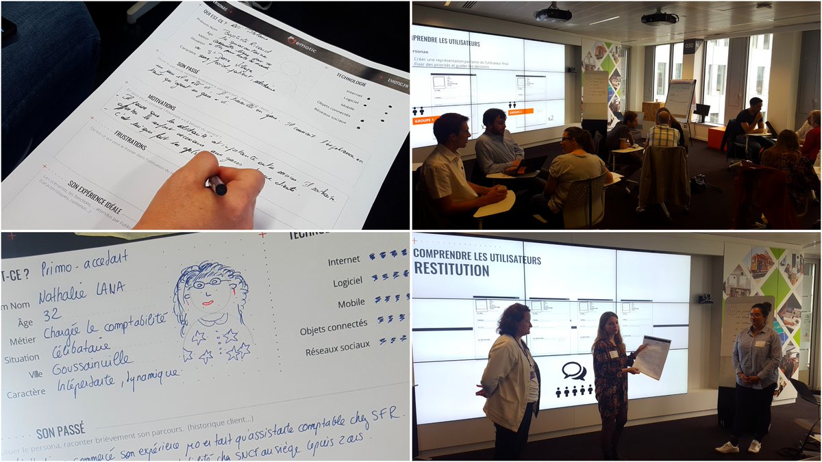 brongier's tweet photo. Animation d'un Atelier Personae et Parcours utilisateurs pour faire émerger les points positifs et ceux qui méritent d’être améliorés dans l’expérience vécue des Volontaires de l'information @SNCF #RefonteVI #designthinking #UX https://t.co/pwPDoKNFsg