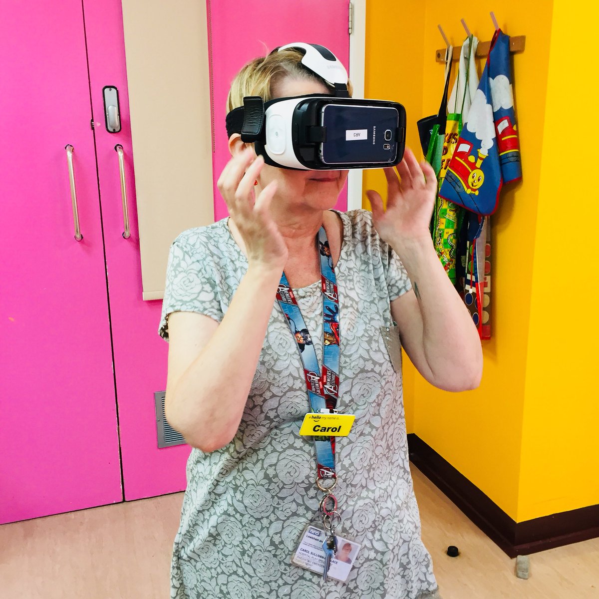 Lovely to see Lauren and Stephanie from <a href="/PopUpArcadeUK/">Pop Up Arcade</a> (here with Michelle and Carol our play specialists) who come to see us every month to set up games for the children’s wards - thank you 😀