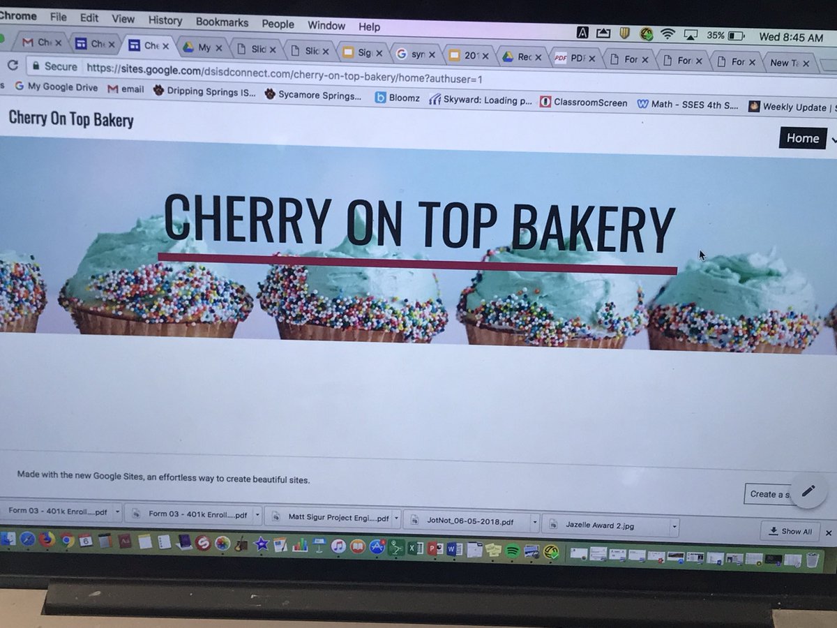 mrssigur's tweet photo. Presenting passion projects! These girls made a bakery for allergy sesitive desserts! They even made a website! #sycamoreyr1 #cherryontop https://t.co/1p09XSfDrJ