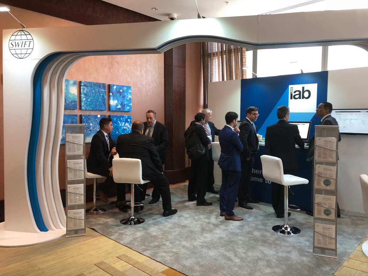 swiftcommunity's tweet image. SWIFT showcases its latest developments in API, distributed ledger (DLT) and #AI technology in the #SWIFTLab at #LARC2018. Is your institution ready to rise to the #innovation challenge? For a live update of the full event, visit: finextra.com/newsarticle/32…