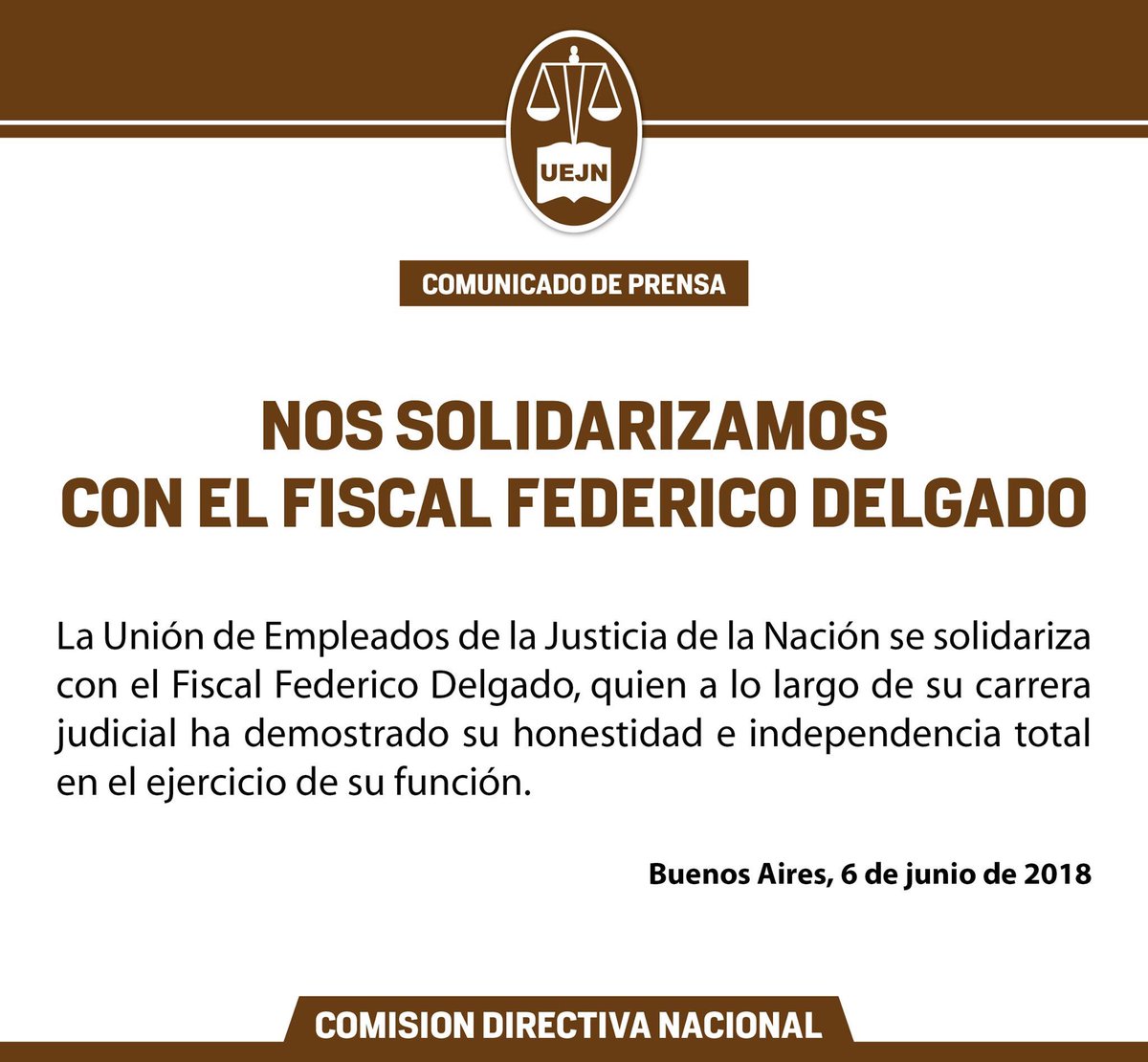 ComisionMpf's tweet photo. Solidaridad con Federico Delgado. https://t.co/4gJjR9EOUO