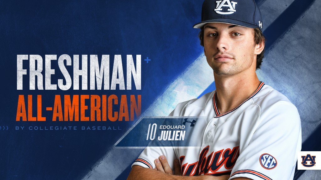 AuburnBaseball's tweet photo. Name a better freshman quartet ... we'll wait. 😏

📰 » https://t.co/pjBtmBeKdL         

#WarEagle | #Attack https://t.co/enBQkz2OK8