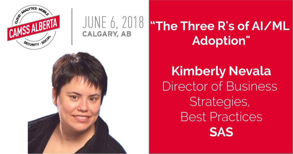 SASCanada's tweet photo. Today Kimberly from SAS speaks at #CAMSSCAN, where she is reviewing the 3 levels at which #AI may be adopted. Along with an evaluation of the risks and rewards inherent in each level – including the impact of AI on existing processes, data and IT practices @CAMSSWorld https://t.co/nWLjasTSrq