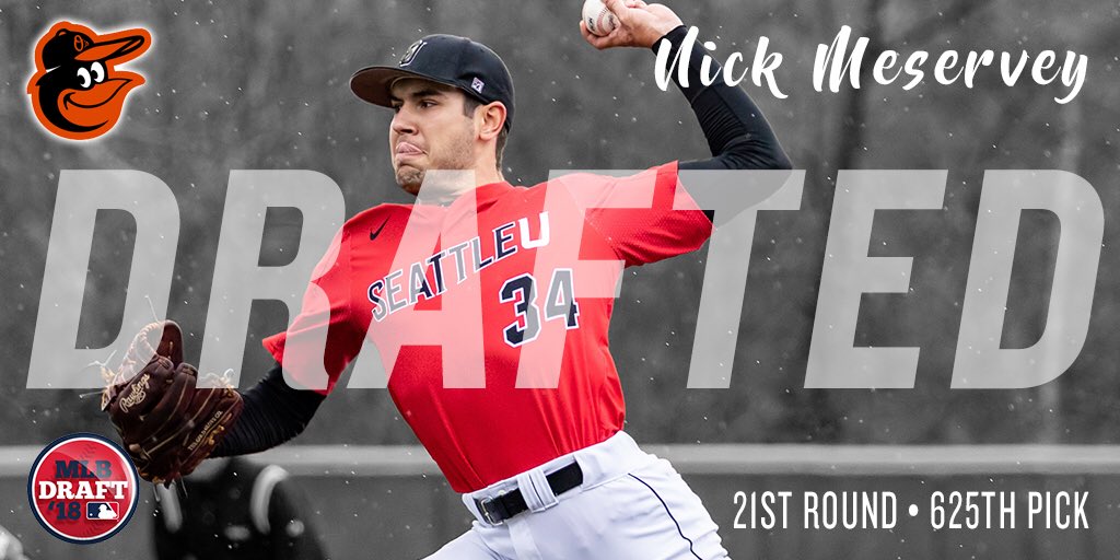 SeattleUBase's tweet photo. Congrats to @MickNeservey13 Nick Meservey! Drafted in Round #21, pick 625 by the Baltimore @Orioles! https://t.co/yDZvdgryMx