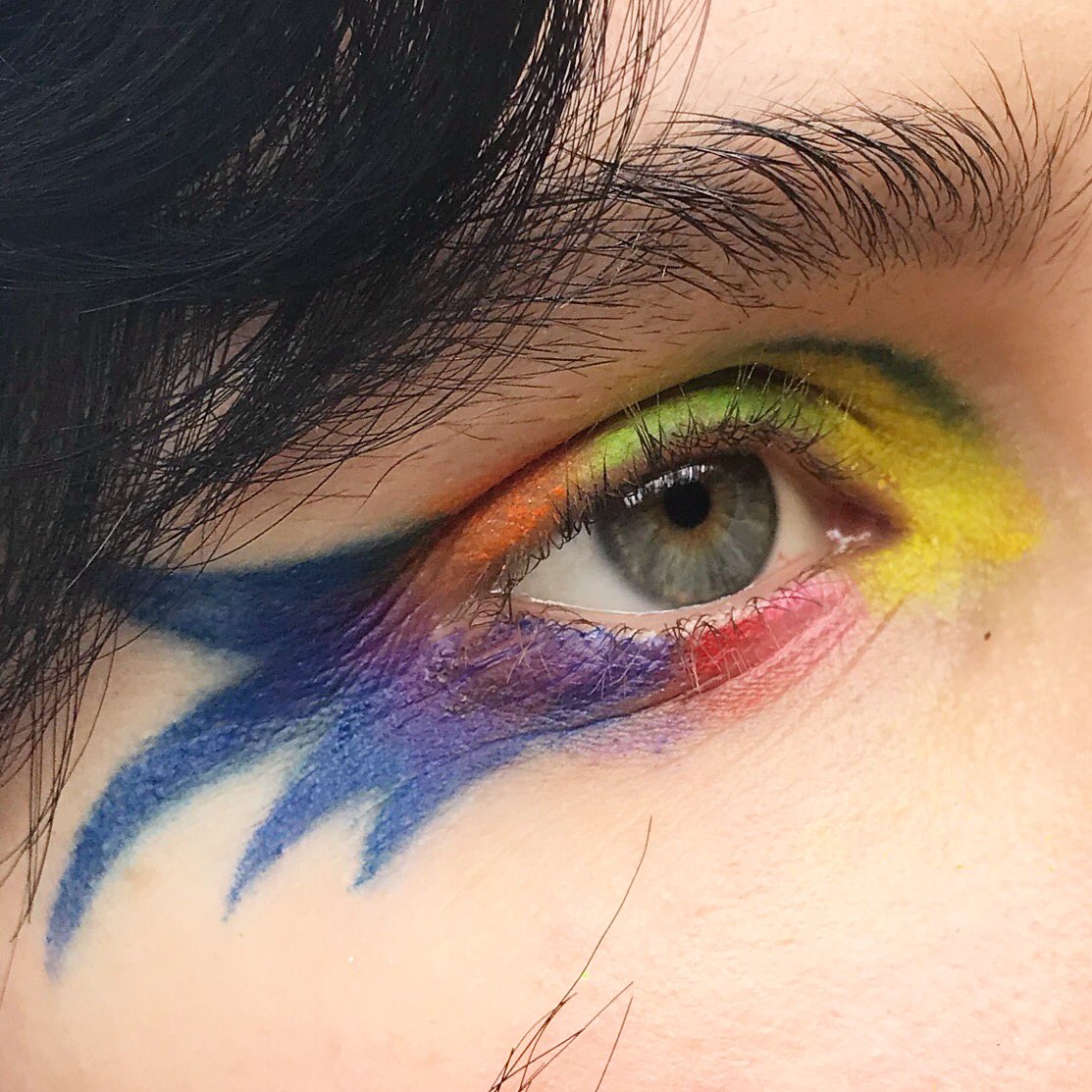 #bts Bird of Paradise Eye that I created for an art based editorial #makeupasart #backstagebeauty #rainboweye