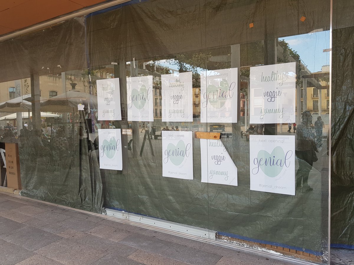 ReusTodayCAT's tweet photo. ⚠️ NOVA OBERTURA
Ho va avançar #ReusToday: el #Pallol de #Reus molt aviat acollirà un nou restaurant vegetarià que es dirà "Genial". Desde fa uns dies, què està anunciat així on hi era la geladeria #Ibense. https://t.co/cwPcmgWrNz