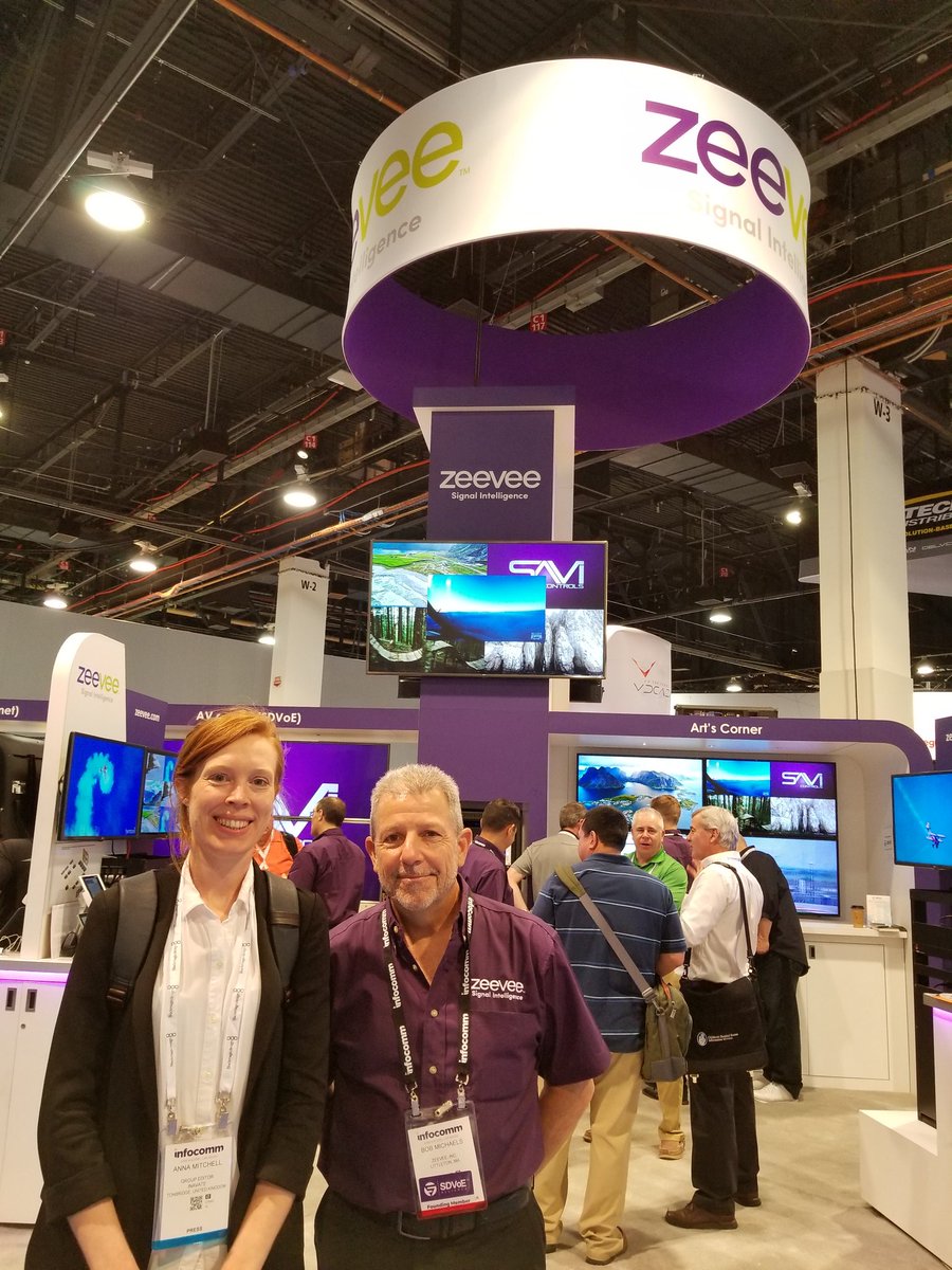 BigDougW's tweet photo. Great to see @annAVate of @inavate in the @zeeveeinc booth C3980 (LVCC Central Hall) - where are you? #flexibleAV #InfoComm18 #InfoComm2018 https://t.co/8iM1U8BseV
