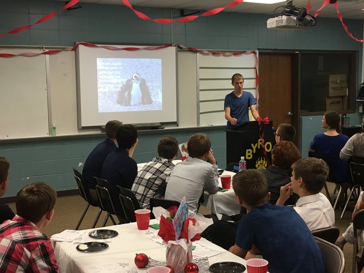 GroehlerEnglish's tweet photo. Hey @jamestherabe check out how @ByronMSBears spent the cool classroom winnings on!  A luncheon to persuade the audience to “save endangered species”. Thanks for the winnings! #y105 #foresightbank #bmsbears https://t.co/phSQwhMto4