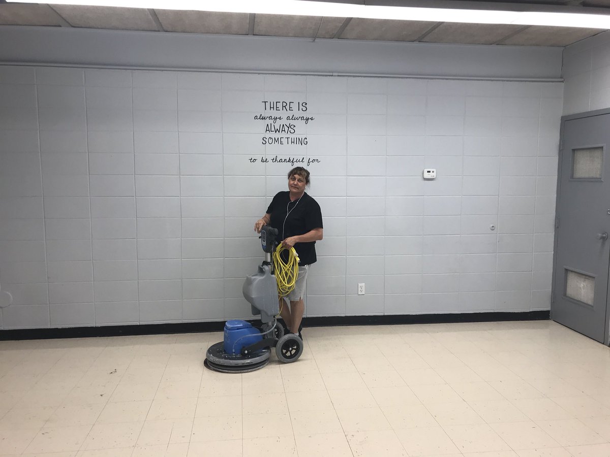 SpartaTchrTech's tweet photo. Our custodial/maintenance crew is hard at work this summer preparing for the fall semester!  Several students join this crew for the summer too.  Thankful for them and their hard work! https://t.co/bBwKrEISaY