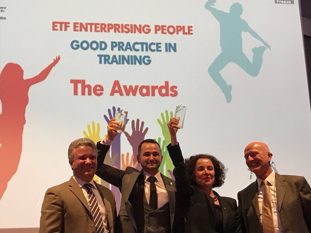 TonyGribben's tweet photo. @smealbania Well done @smealbania and @akoestinger on your double awards for #SASME ‘entry point’ training for SMEs considering international trade. #ETFinspire https://t.co/4b8GKMygNt