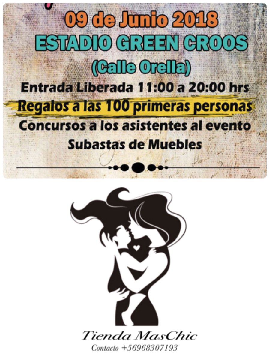 MaschicAna's tweet photo. @antonellarios 🙏🏻por favor difundir eventos de emprendedores en #antofagasta este sábado 09 de junio https://t.co/bVUzq2W5yQ