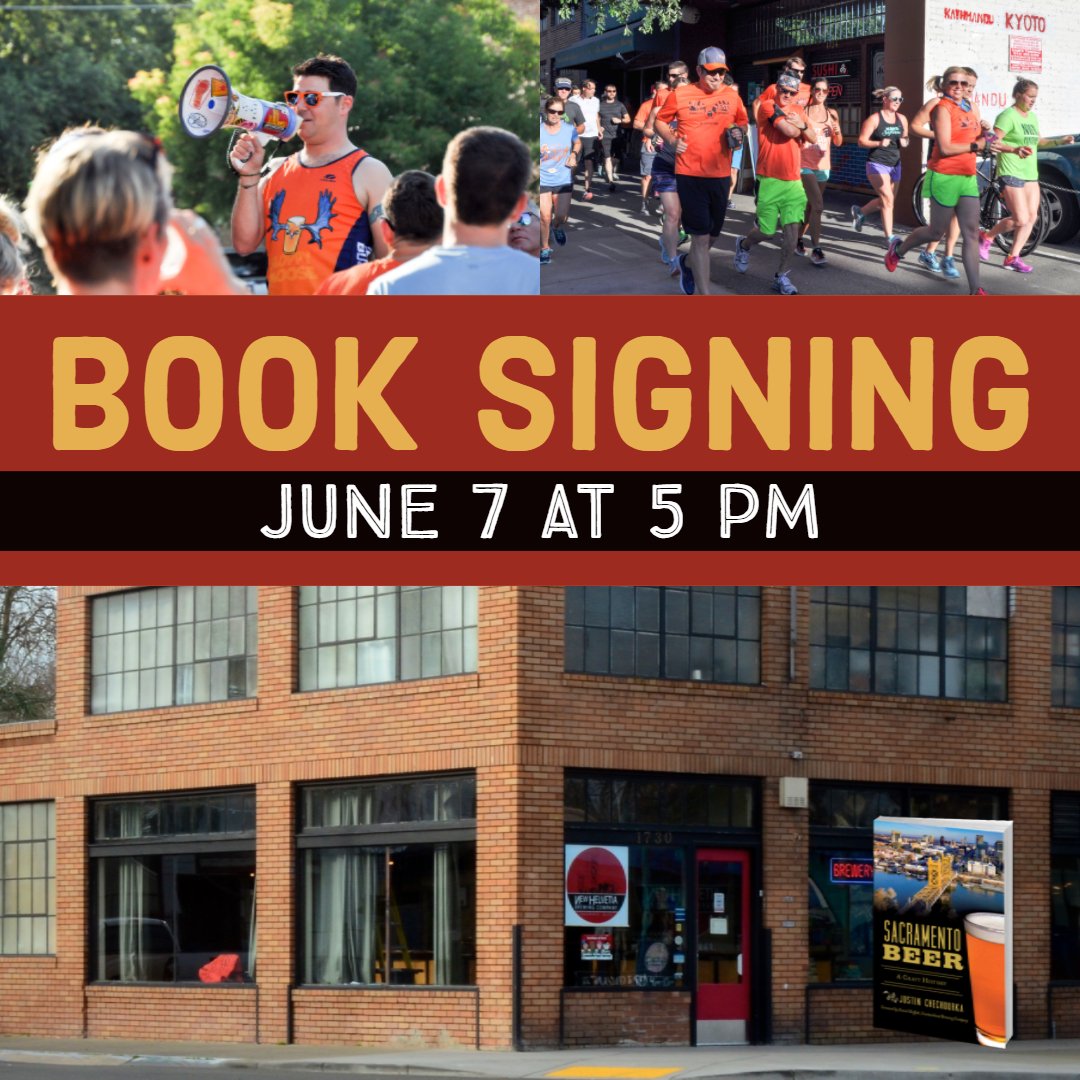 Before joining <a href="/WeRunSacTown/">Sloppy Moose RC</a> on a run to @RaleyField, pick up a signed copy of Sacramento Beer: A Craft History. I'll be signing and selling copies at <a href="/NewHelvetiaBrew/">NewHelvetiaBrew</a> starting around 5 PM.