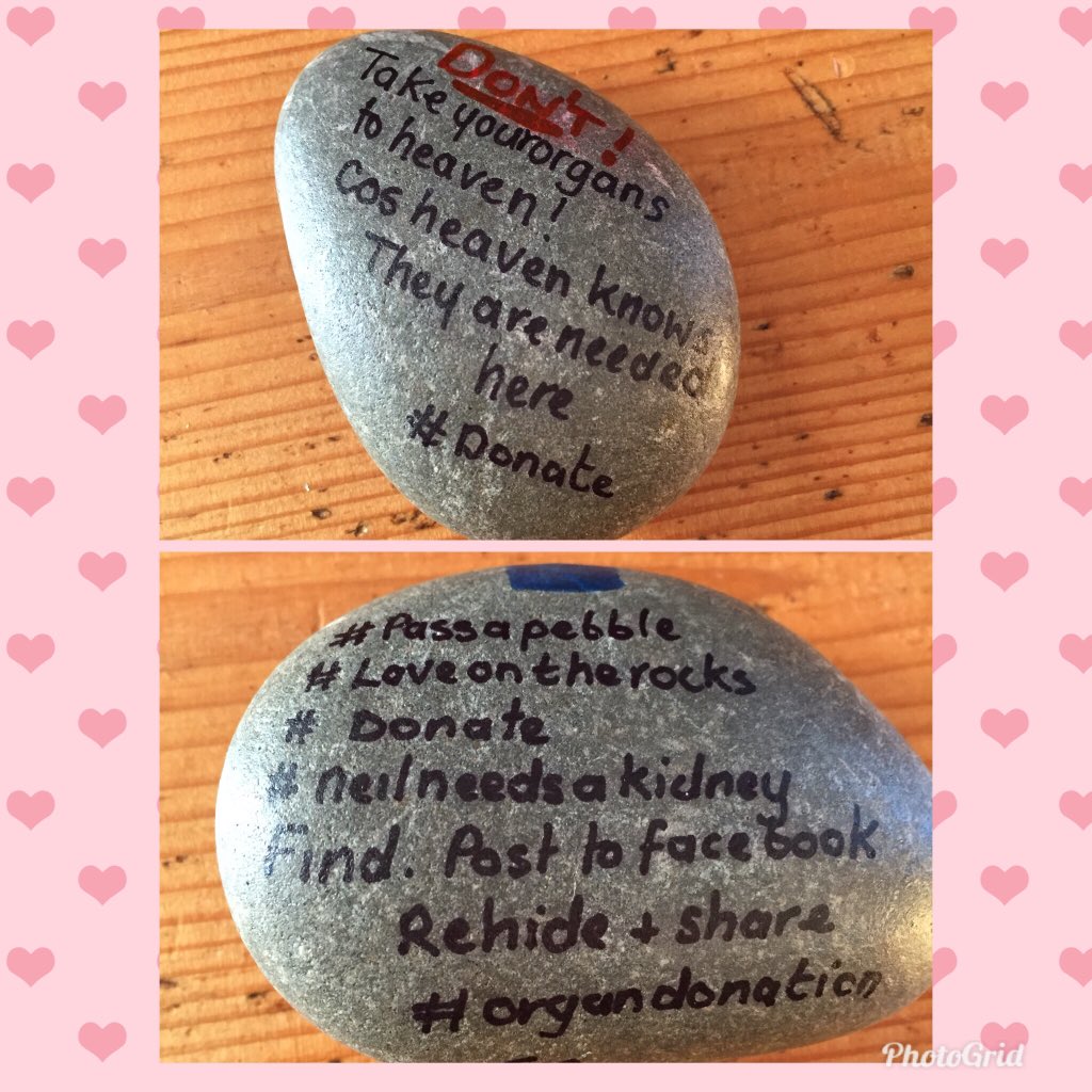 p80lyd_1's tweet photo. Found this outside @UHMBT ICU today at work! We’ll be sure to re hide it 💓 #passapebble I hope you get your kidney soon Neil 🤞🏻 https://t.co/LJ9AJDbeuA