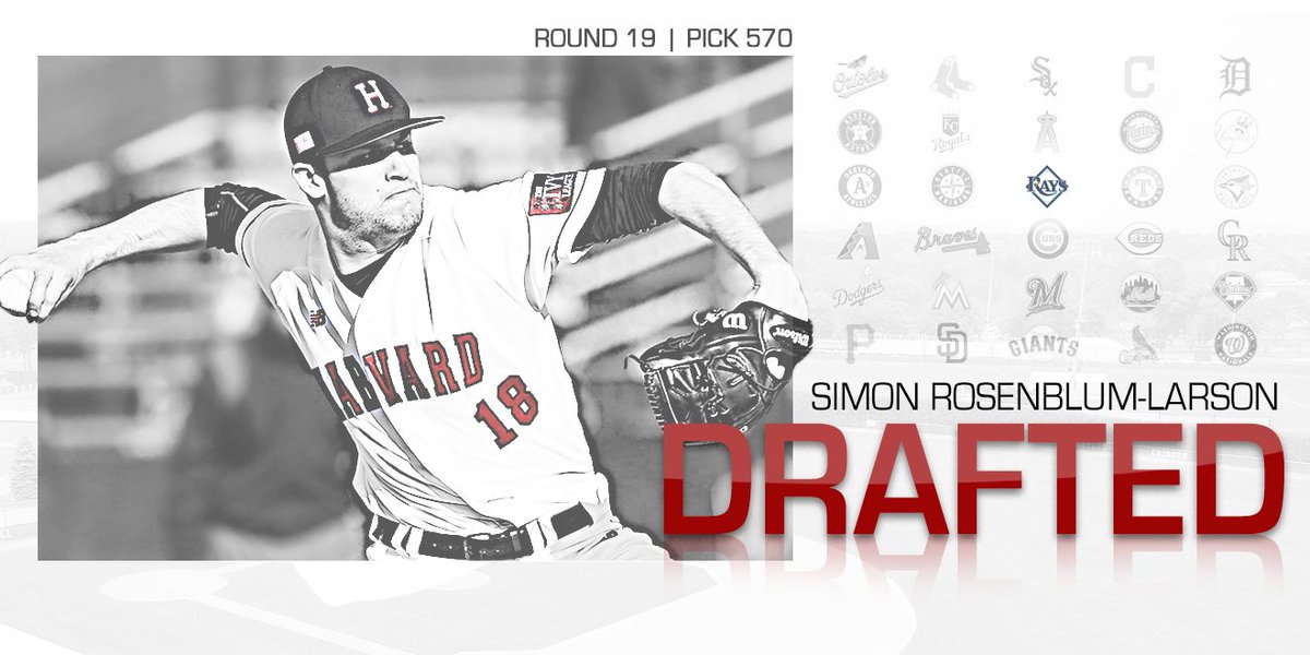 Our second pick of the day! <a href="/RaysBaseball/">Tampa Bay Rays</a> selects Simon Rosenblum-Larson in the 19th round!

#GoCrimson