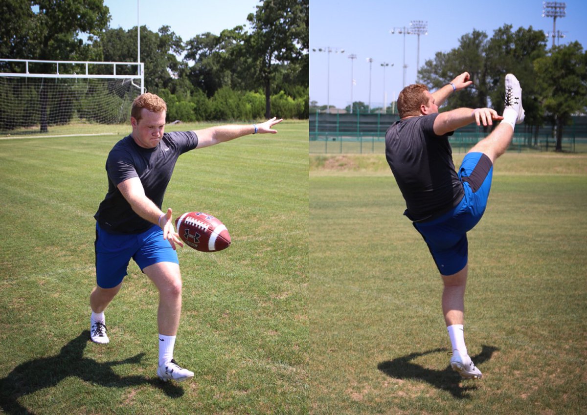 KickingWorld's tweet photo. RS Freshman Punter Ben Dinkel from South Dakota State (FCS) came out to train with Coach Brent in Austin, TX for 3 days this week. We worked on harnessing his power while making fundamental tweaks to produce more consistent balls. #punter #puntingcoach https://t.co/2XT78BvqSx