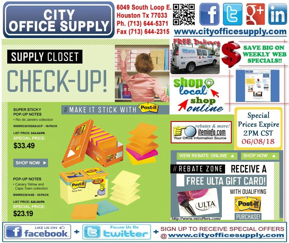 cityos's tweet photo. #WinningWednesday with @Postit #PopUpNotes #WeeklyWEBSpecial + #FREE* @ultabeauty #GiftCard #Rebate @ https://t.co/zb4z5RaOwd -> https://t.co/3OrjAxrI5b https://t.co/LwjtTbvjT3