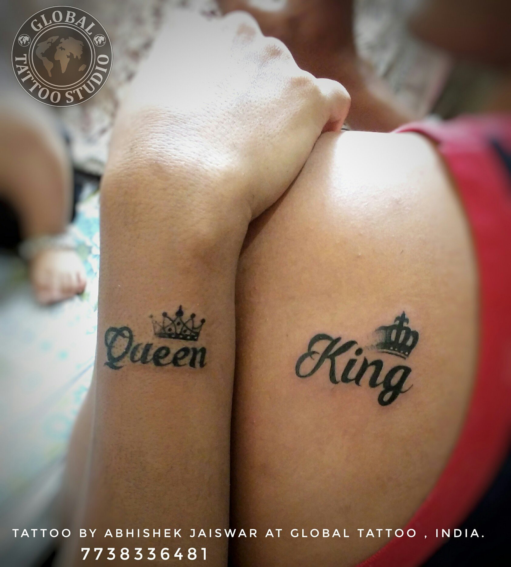 Tattoo uploaded by Sarah • My Queen tattoo. My hubby has King on his hand.  So when we hold hands they are together :) • Tattoodo