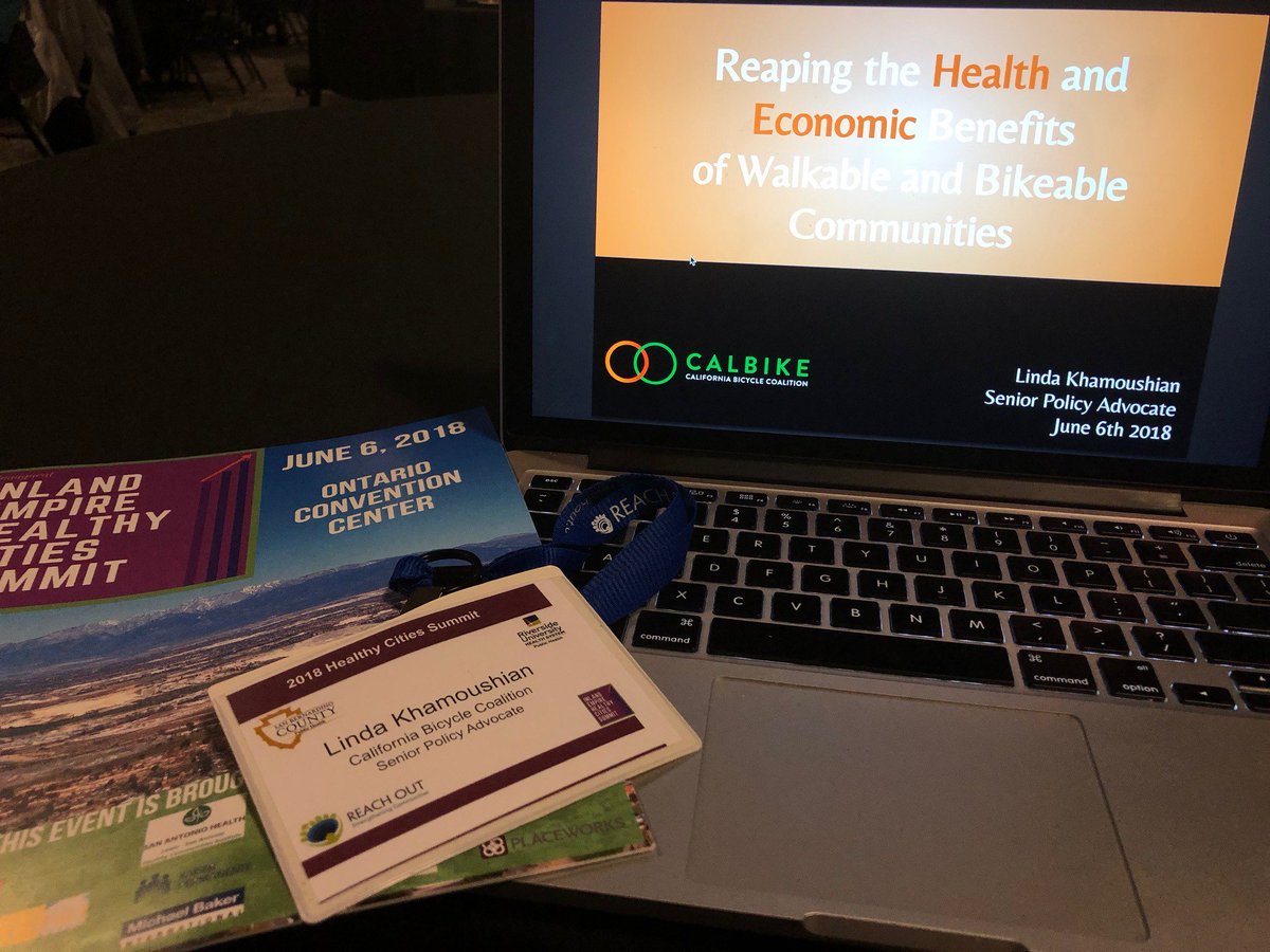 _LindaKay_'s tweet photo. Great conversation today on the benefits of #bikeable & #walkable communities at the Inland Empire Healthy Cities Summit, thanks for the opportunity to represent @calbike @rivcohealthdirector @mavup #plan4health #BikeCA https://t.co/Y07XlNdOVQ