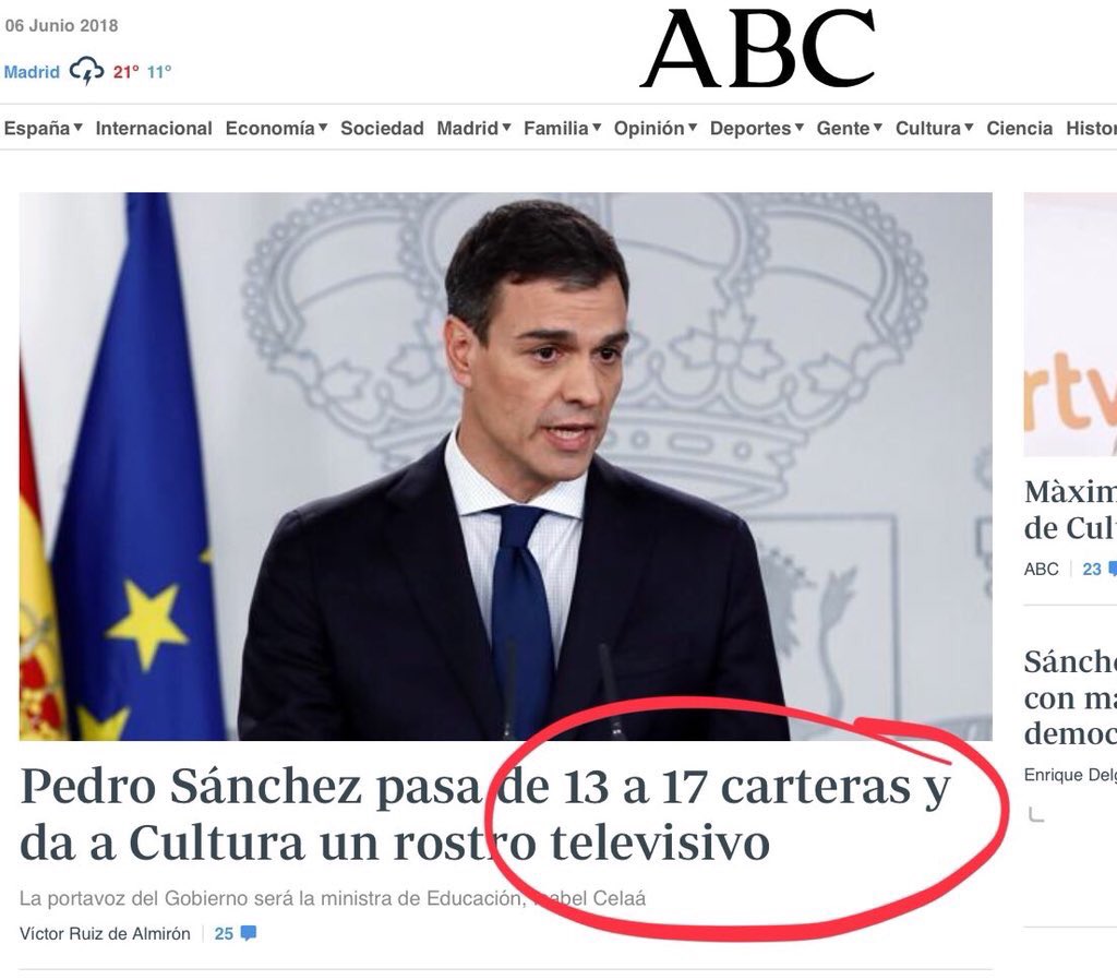 AJMesaGarrido's tweet photo. 🔴Empieza el despilfarro: de 13 a 17 ministerios. 

👉🏻 Ya está aquí la gestión socialista, a derrochar dinero público con tal de hacer un ‘Gobierno Instagram’ 

Y llevan tan sólo dos días en Moncloa. Volverán a dilapidar los enormes esfuerzos que hicieron todos los españoles. https://t.co/gata9vbM13