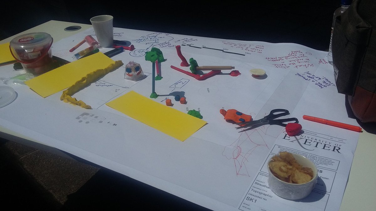 BarnabasBalint's tweet photo. Great to be with @UoEEduInc today looking at innovative learning spaces at @UniofExeter. I very much enjoyed your play dough model of Streatham Court! #ExeterSpaceWalk https://t.co/E23WyaJTbZ