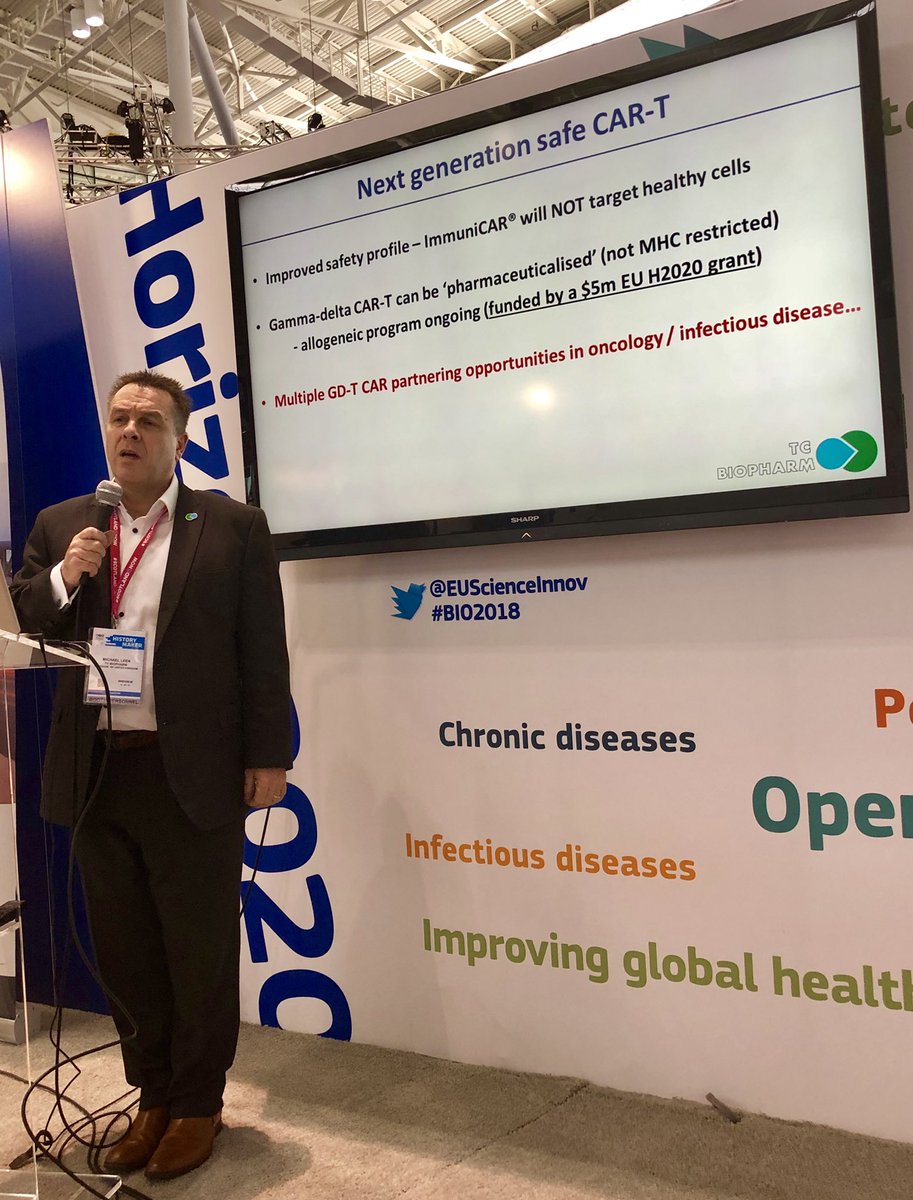 MichaelLeek's tweet photo. @TCBioPharm presents at the @EU_Commission forum during #BIO2018...
Thanks to @EuropeBrux. https://t.co/PTTHbOwwxz
