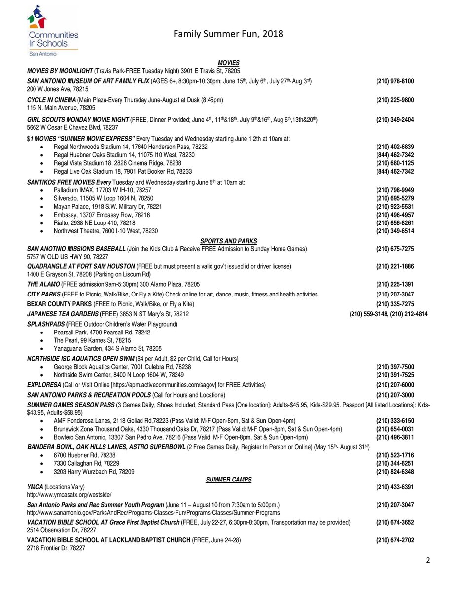 BLECounseling's tweet photo. Summer is right around the corner. Check out these great resources for information on summer activities or needs such as:
Reading
Museums
Movies
Parks
Sports
Camps
Food
Enjoy your summer vacation! @NISDLewis @NISD @NISDCounseling #NISDInspired #LewisInspired https://t.co/YHWh1YuNEH