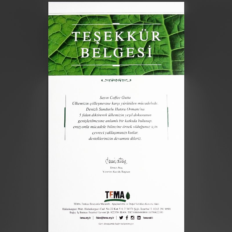 CoffeeGutta's tweet photo. 5 Haziran Çevre günü dolayısıyla gerçekleştirdiğimiz Yeşeren Kalemler dağıtma etkinliğimizi Tema Vakfı’na bağışladığımız 5 fidanla taçlandırdık. Unutmayalım sağlıklı bir hayat ve gelecek için yeşile, temiz çevreye ihtiyacımız var🍀🌿🌲
https://t.co/nYMIVc0Mpd
#dünyaçevregünü https://t.co/HyGs0uTcVT