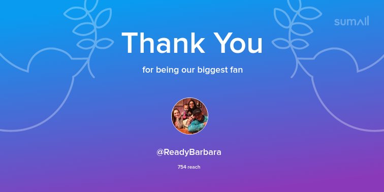 Our biggest fans this week: <a href="/ReadyBarbara/">Barbara Reyna Ready</a>. Thank you! via sumall.com/thankyou?utm_s…