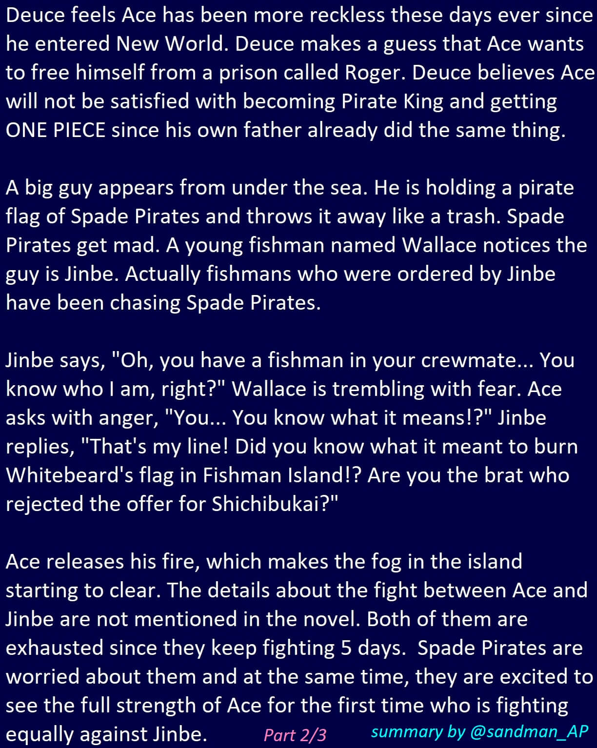Sandman Here Is My Summary Of Chapter 3 In One Piece Novel Ace Volume 2 Ace Fights Jinbe In This Chapter Blackbeard Has Some Highlight Scenes In Chapter 4 And 5 T Co Toxrrhnnom Sandman Here Is My Summary Of Chapter 3 In One Piece Novel Ace Volume 2 Ace Fights Jinbe In This Chapter Blackbeard Has Some Highlight Scenes In Chapter 4 And 5 T Co Toxrrhnnom