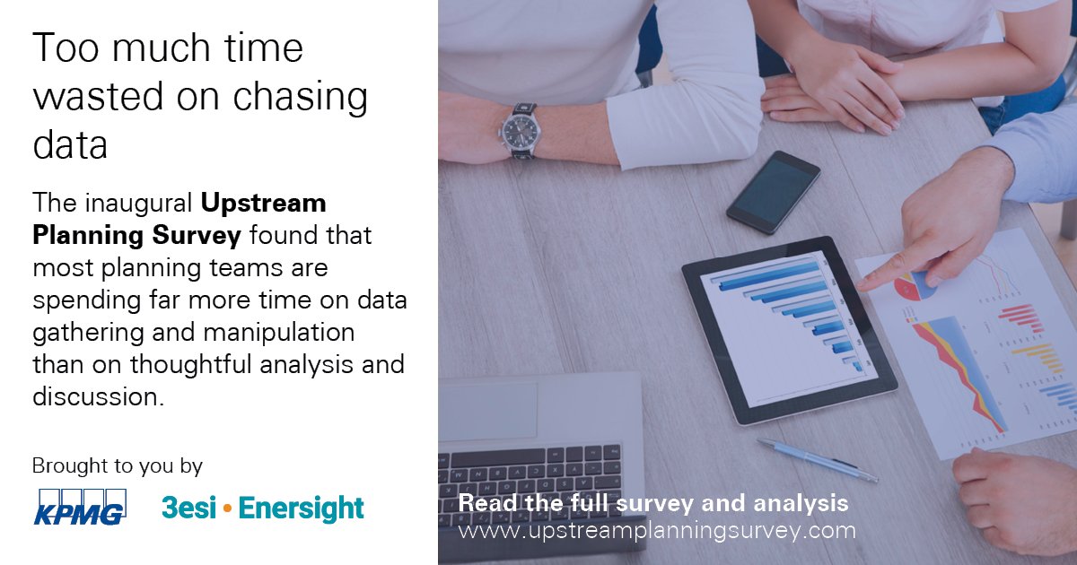 3esi_Enersight's tweet photo. The @3esi_Enersight & @KPMG #UpstreamPlanning Survey Results are in! Find out how companies are wasting time on chasing data. Click here to read more: https://t.co/N1a17xC5cj https://t.co/RdXZxnJ3VZ
