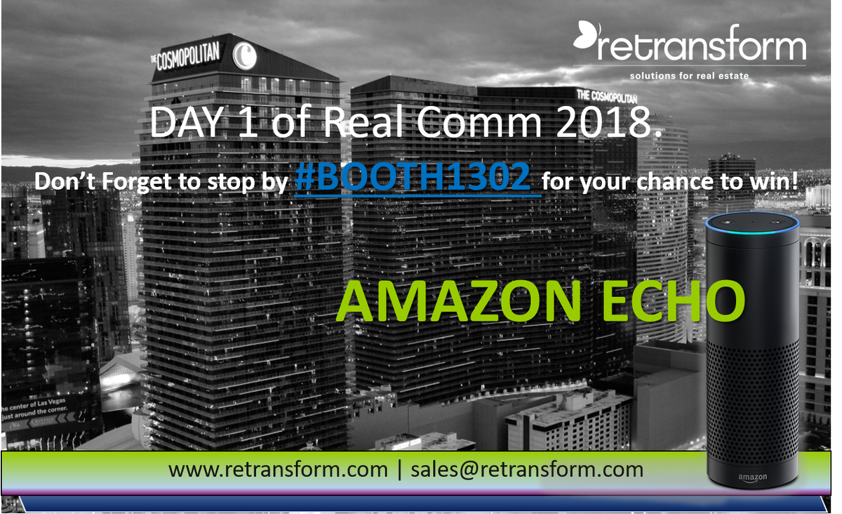 retransform's tweet photo. Good Morning Las Vegas! It is Day 1 @REALCOMMtweet IBcon 2018 Conference! Allow @retransform to get you optimal results with our best in class #technologysolutions!
#BOOTH1302 #MakeaChangeToday #RealEstateNeeds
https://t.co/ttPLsvtJYQ https://t.co/kJaClmXwgR