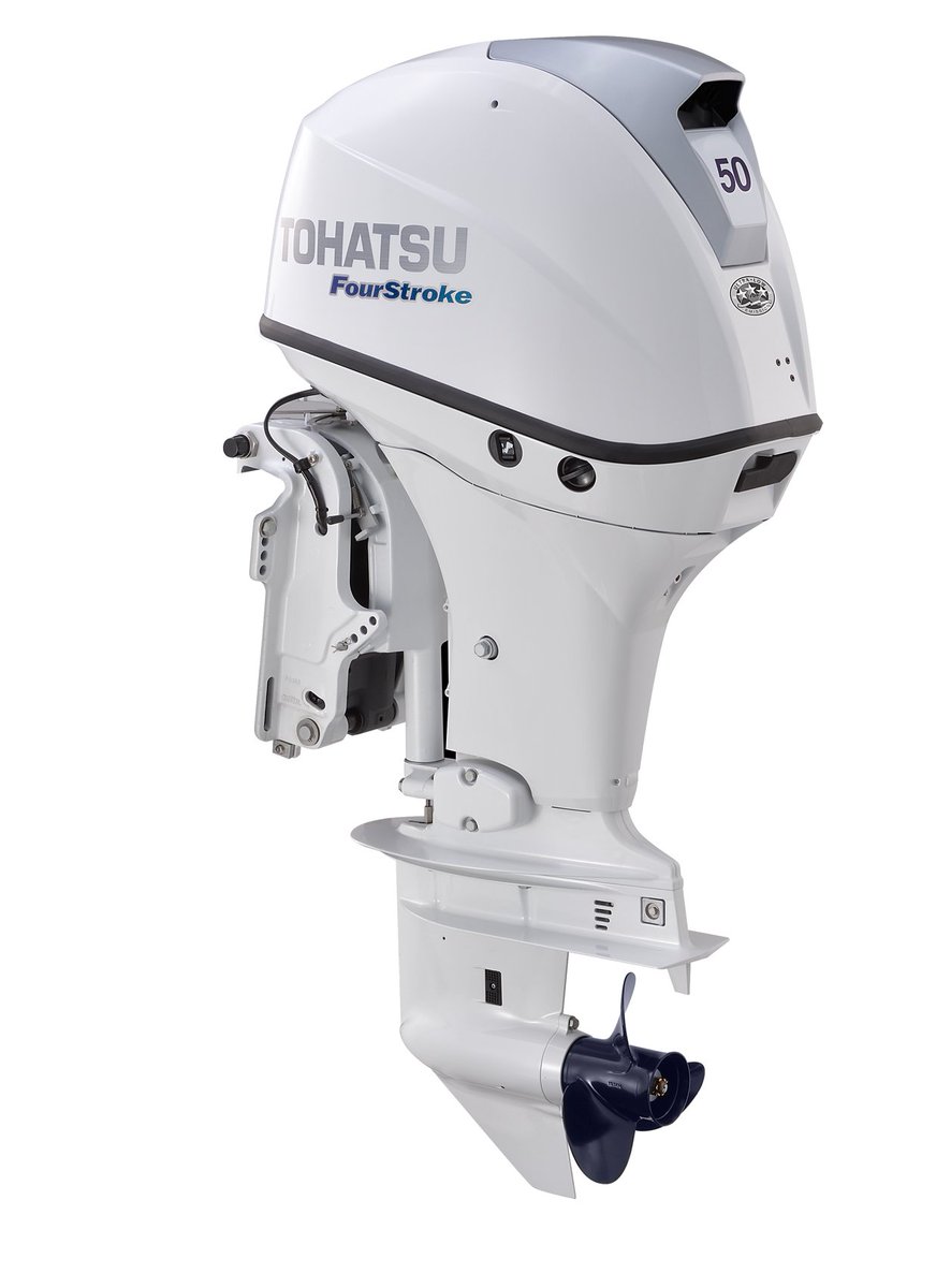 TikiWater's tweet photo. Check out this new sexy white 50HP #Outboard from Tohatsu! @TikiWater is the largest #tohatsu dealer in #southflorida. #boat #boating #fishing #keylargo #floridakeys https://t.co/sGq5gxprCJ