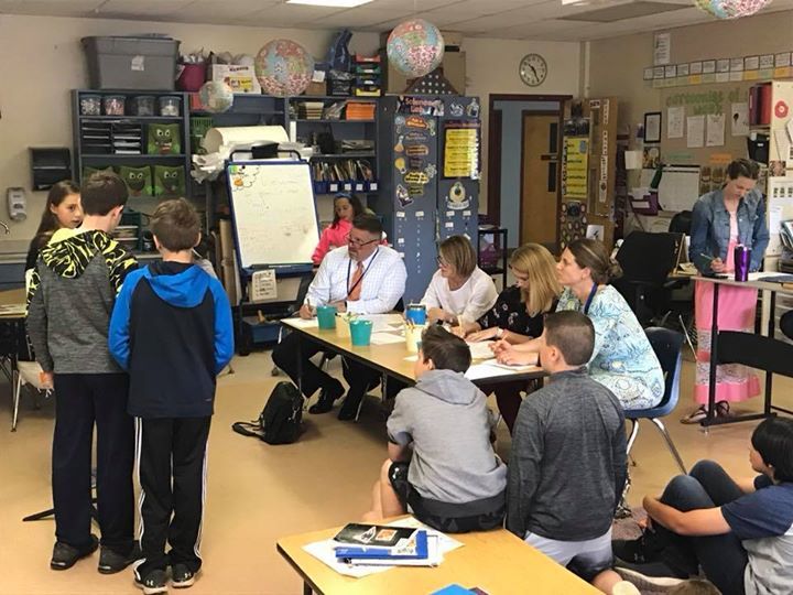 Thanks to Central Office staff (Mr. Forget, Ms. Croteau, and Ms. Bates) and PGS’s own Ms. Choate for helping judge science projects in fifth grade yesterday. It’s great to have our work be seen by a wider audience.