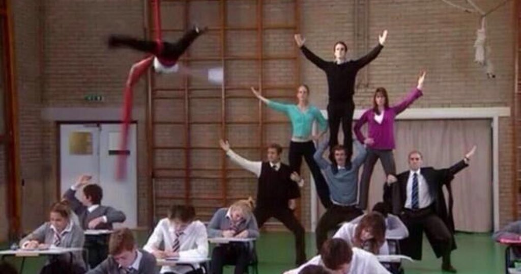 DuceJade's tweet photo. The invigilators in my exam when killer queen came one #GSCEs2018 #edexcelmusic https://t.co/v0zRGCWhwe