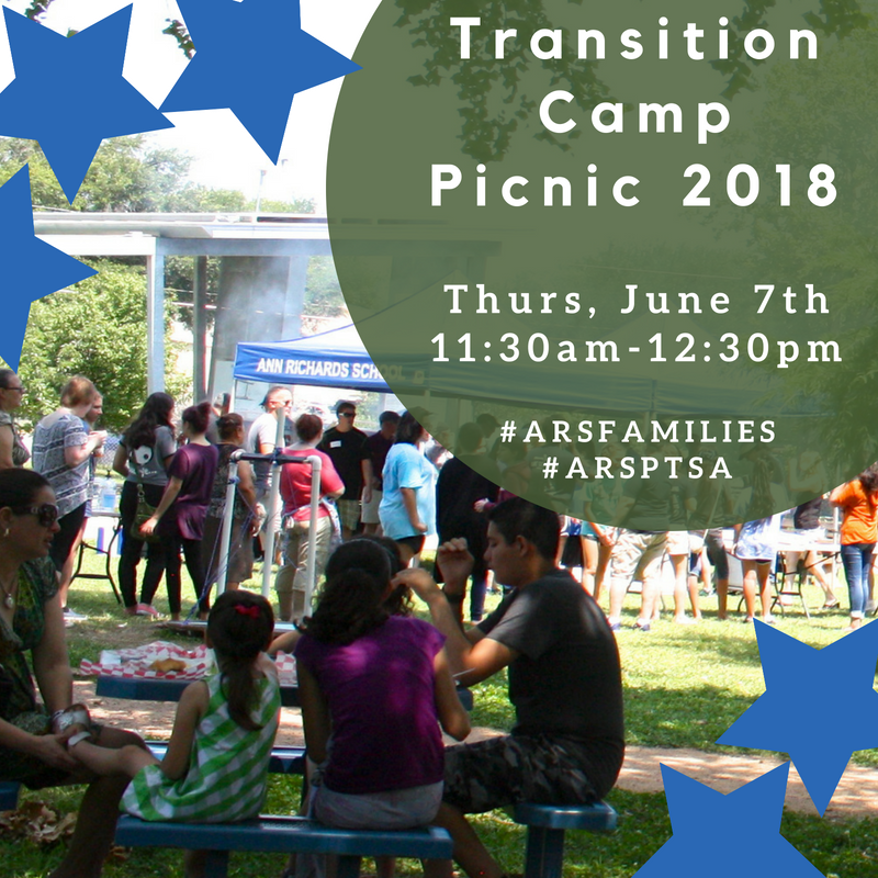 PTSA_ARS_STARS's tweet photo. Welcome incoming #arsfamilies! Can't wait to see you tomorrow at the transition camp picnic. #arsptsa #arspopstar #arsparents https://t.co/NsZtr7o2es