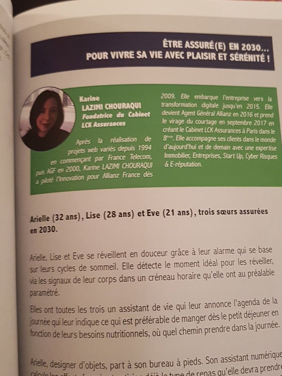 Alban_Jarry's tweet photo. "Pour vivre sa vie avec plaisir et sérénité " 
De @karinelazimi

Dans "Etre assuré en 2030"

#confexpertsroam #TransfoNum #assurance @EPA_Association

https://t.co/xlBTGcMdGc https://t.co/iDimp0DBmW