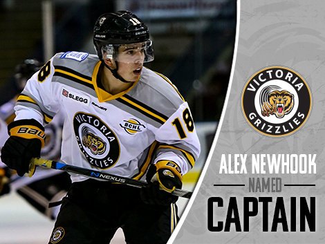 Congratulations to <a href="/AlexNewhook_/">Alex Newhook</a> on being named our Captain for the 2018-2019 season. Read more at: goo.gl/ao9dxq

#BCHL #WeAreGrizzlies