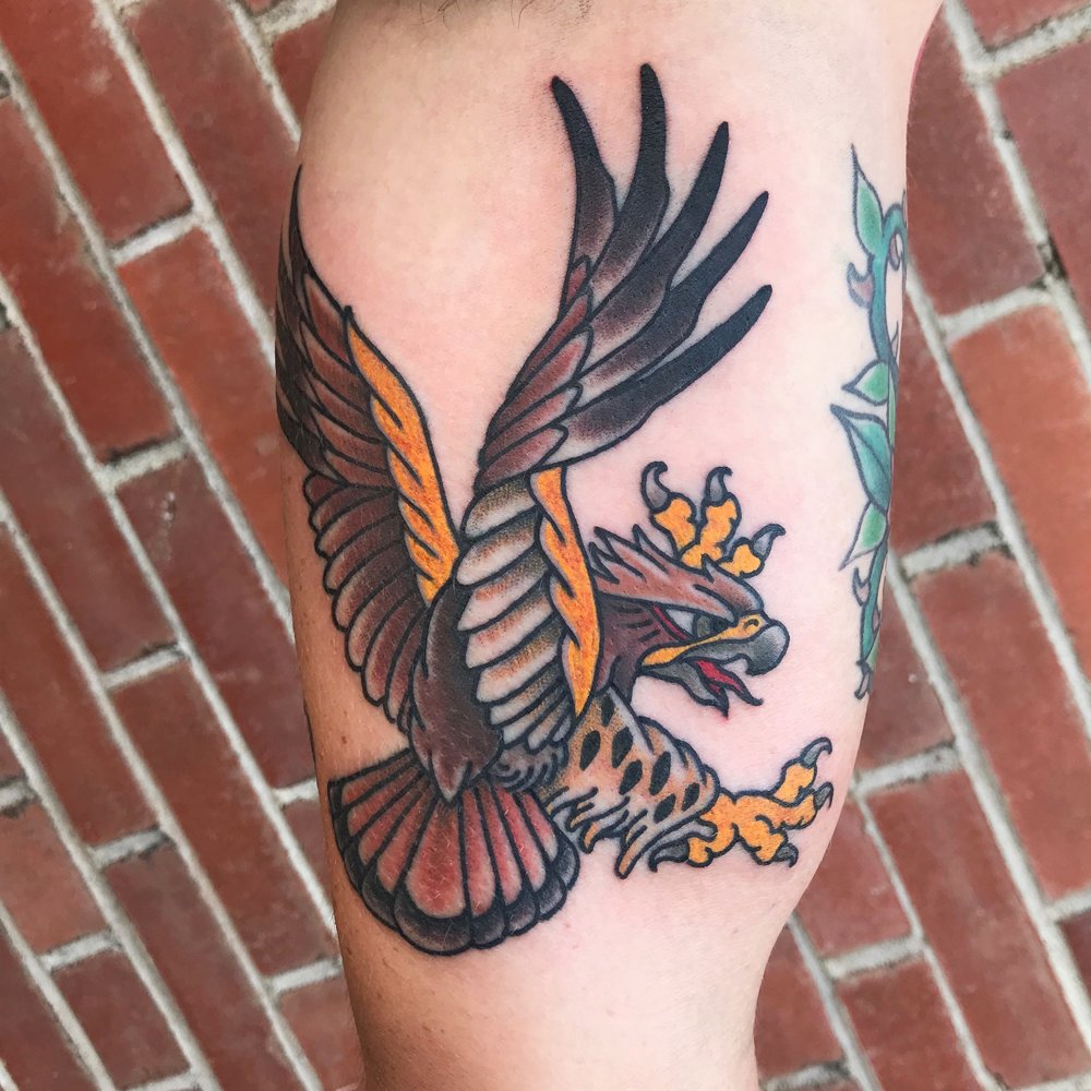 Oxbow Tattoo  Heres a gorgeous little red tail hawk by Ben Licata  burnbridge  Tap link in bio to get started on your next tattoo    OXBOW TATTOO  oxbowtattoo 