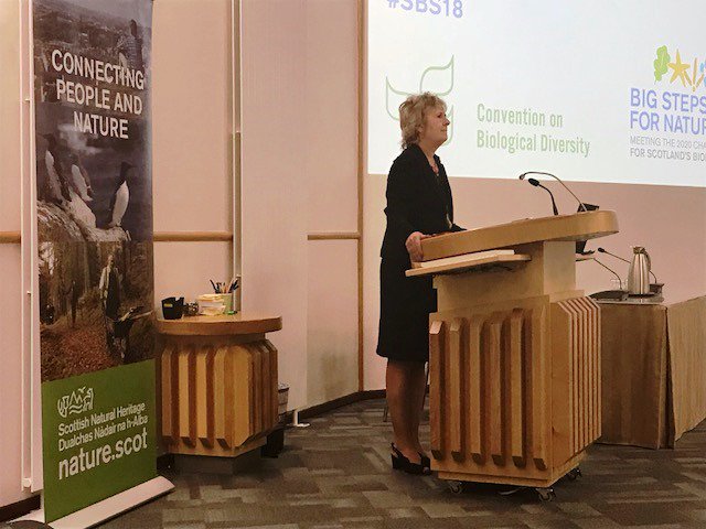 NatureScot's tweet photo. Did you miss it? Catch up on what Roseanna Cunningham MSP highlighted at the Scottish Biodiversity Strategy Stakeholder Event at Battleby Conference Centre ππΈπππ #SBS18 #Biodiversity #Aichitargets @strathearnrose #SunnyPerth https://t.co/tYYdIJ0N76 https://t.co/tDmdx2CpF1