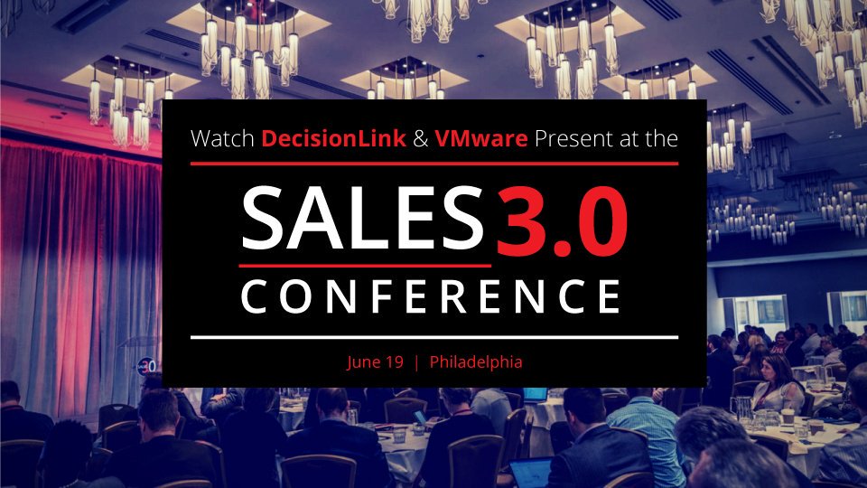 decisionlink's tweet photo. Starting to get excited for the #S30C? Watch VMware and DecisionLink present how they solved one of the toughest challenges facing every sales organization. 

Learn more at: https://t.co/MjTwqMaaQ2 https://t.co/lBPJ74RZPe