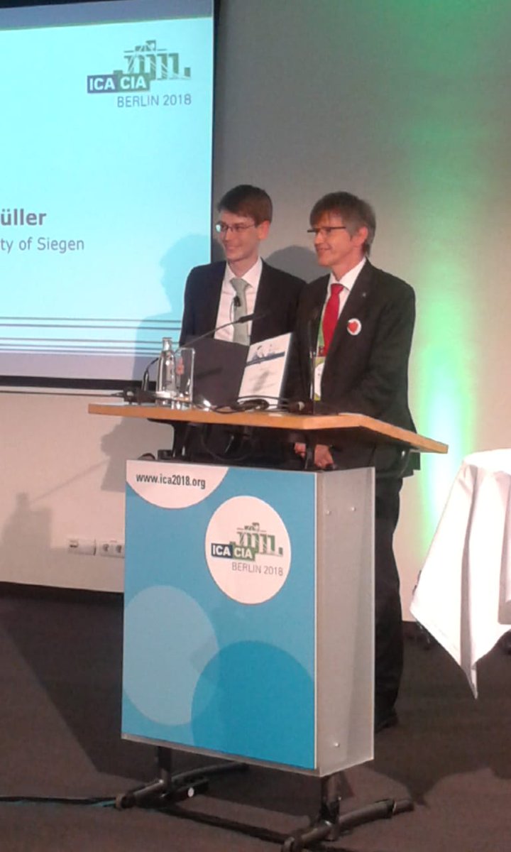 ICA2018's tweet photo. Felix Hentschel (Viadico) awarded with Gauss prize of @Aktuar_DAV and DGVFM for paper “Planning for Individual Retirement: Optimal Consumption, Investment and Retirement Timing under Different Preferences and Habit Persistence #ICA2018 #VICA2018 #VirtualICA https://t.co/DmEqX3KQ3h